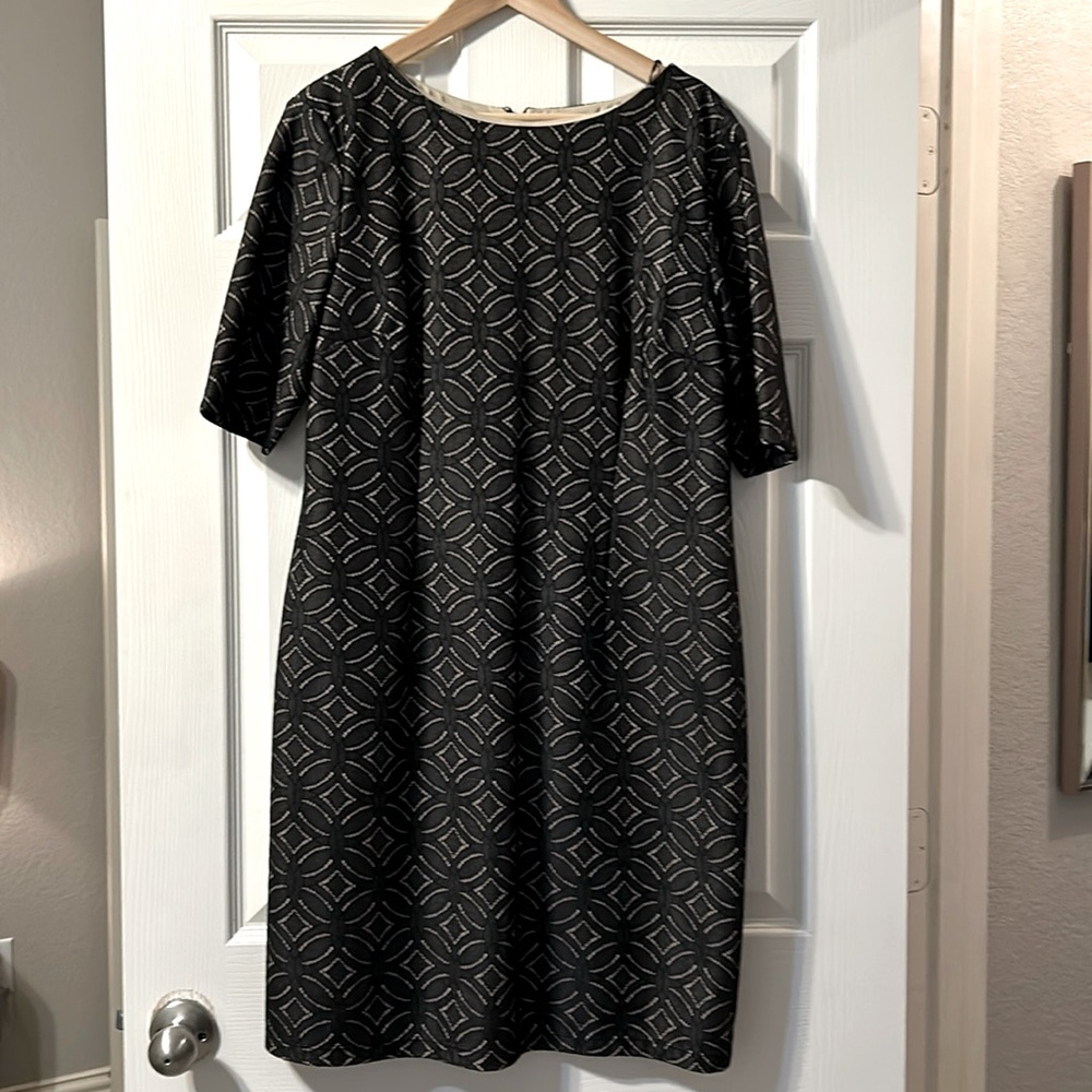 Black & nude dress with geometric patterns! Worn 1x